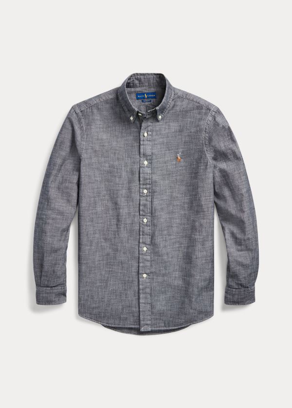 Men's Polo Ralph Lauren Classic Fit Chambray Shirts | 078593ZLK